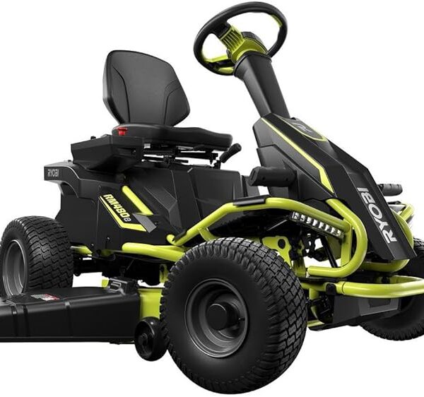 Ryobi 38 in 100Ah Electric Rear-Engine Riding Lawn Mower (RY48111)
